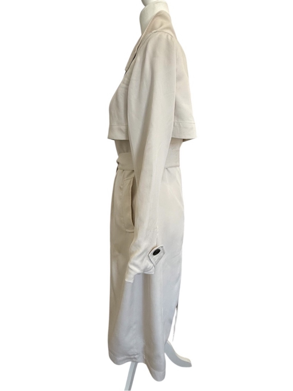 Banana Republic TENCEL Lyocell Lightweight Belted Trench Coat XS - Picture 4 of 13